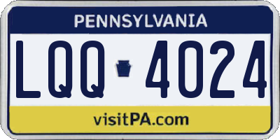 PA license plate LQQ4024