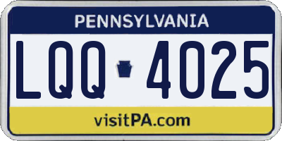 PA license plate LQQ4025