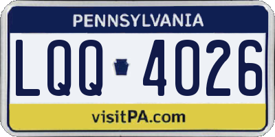 PA license plate LQQ4026