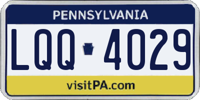 PA license plate LQQ4029