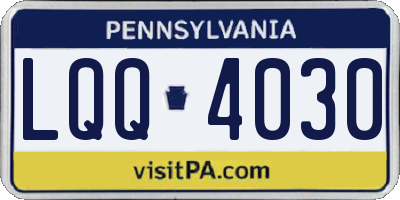 PA license plate LQQ4030