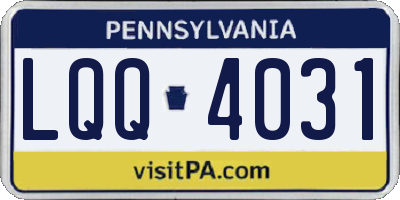 PA license plate LQQ4031