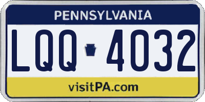 PA license plate LQQ4032