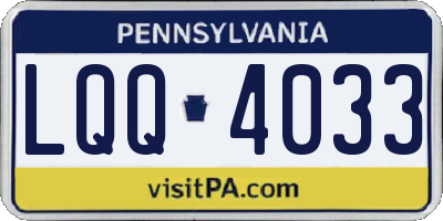 PA license plate LQQ4033