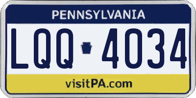 PA license plate LQQ4034
