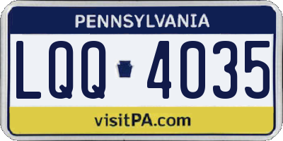 PA license plate LQQ4035