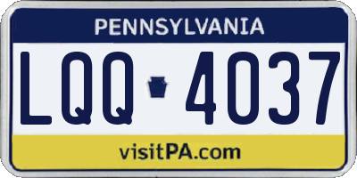 PA license plate LQQ4037