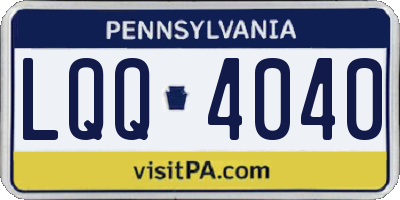 PA license plate LQQ4040