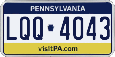 PA license plate LQQ4043