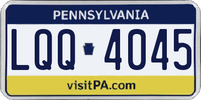 PA license plate LQQ4045
