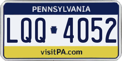 PA license plate LQQ4052