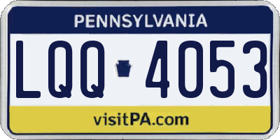 PA license plate LQQ4053