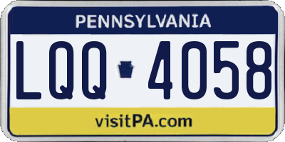 PA license plate LQQ4058
