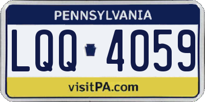 PA license plate LQQ4059