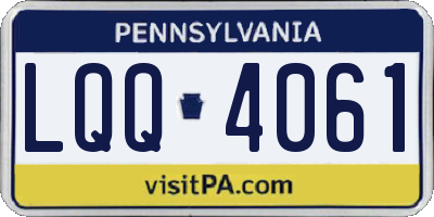 PA license plate LQQ4061