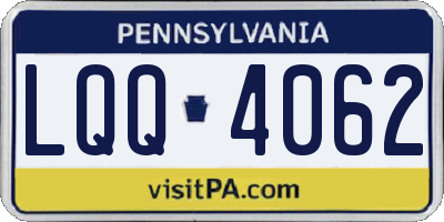 PA license plate LQQ4062