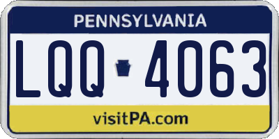 PA license plate LQQ4063