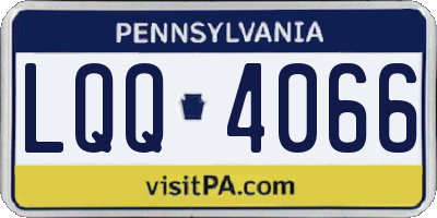 PA license plate LQQ4066