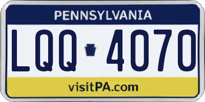 PA license plate LQQ4070