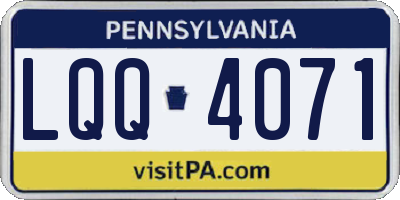 PA license plate LQQ4071