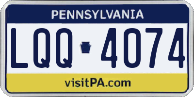 PA license plate LQQ4074