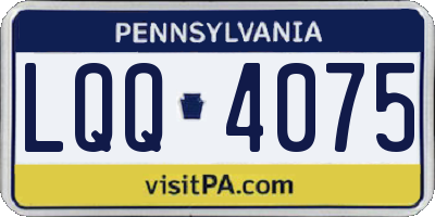 PA license plate LQQ4075