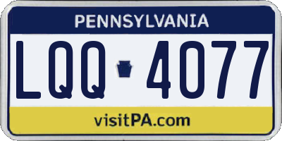 PA license plate LQQ4077