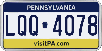 PA license plate LQQ4078