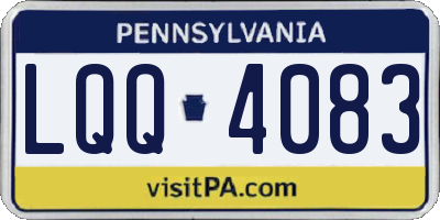 PA license plate LQQ4083