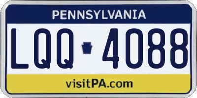 PA license plate LQQ4088