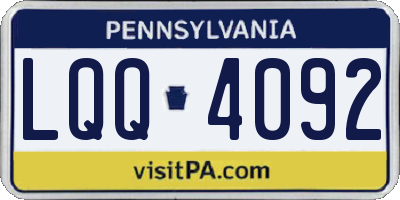 PA license plate LQQ4092
