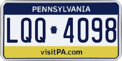 PA license plate LQQ4098