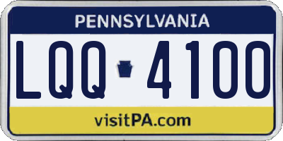 PA license plate LQQ4100