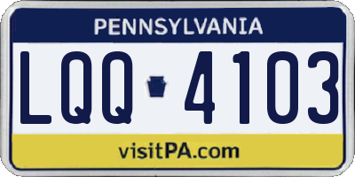 PA license plate LQQ4103