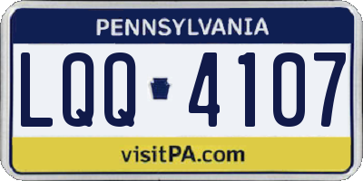 PA license plate LQQ4107