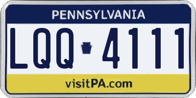 PA license plate LQQ4111