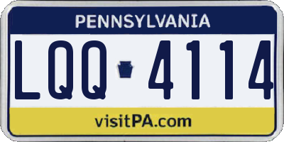 PA license plate LQQ4114