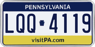 PA license plate LQQ4119