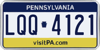 PA license plate LQQ4121
