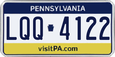 PA license plate LQQ4122