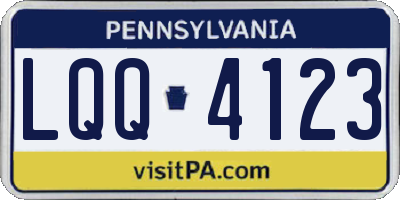 PA license plate LQQ4123