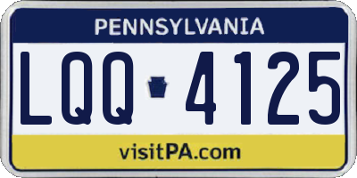 PA license plate LQQ4125