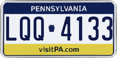 PA license plate LQQ4133