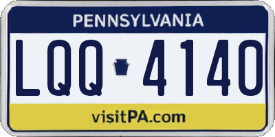 PA license plate LQQ4140