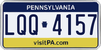 PA license plate LQQ4157