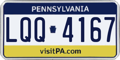 PA license plate LQQ4167