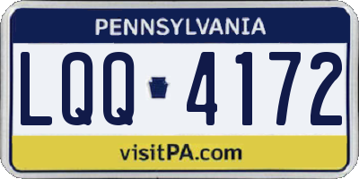 PA license plate LQQ4172