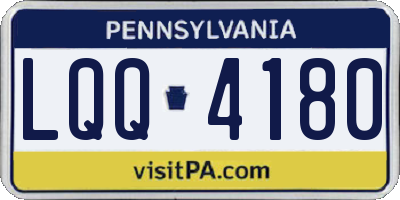 PA license plate LQQ4180