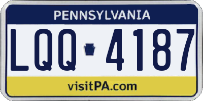 PA license plate LQQ4187