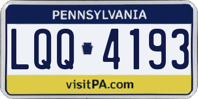 PA license plate LQQ4193